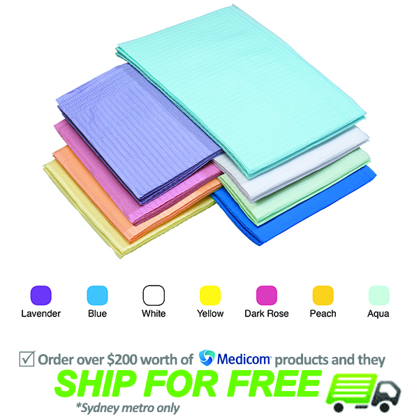 Dental Bibs DryBack 2+1 Ply Embossed