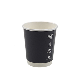 Black Double Wall 8oz Truly Eco Paper Coffee Cup