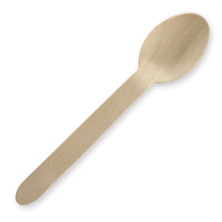 BioPak 16cm Wooden Spoon Natural Unbranded