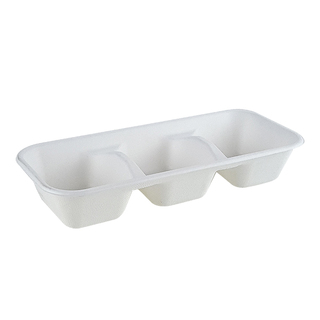 Greenmark Sugarcane 3 Compartment Tray Long