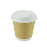 Kraft Double Wall 8oz Uni-Lid Paper Coffee Cup