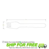 BioPak 16cm Wooden Fork Wax Coated