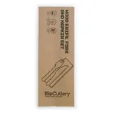 BioPak 16cm Wooden Fork, Knife and Napkin Set Wax Coated