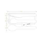 BioPak 16cm Wooden Fork, Knife, Spoon, Napkin, Salt and Pepper Set Natural