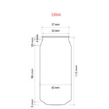 330mL Clear PET Can and Aluminium Drink Lid Set
