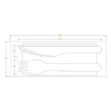 BioPak 16cm Wooden Fork, Knife and Napkin Set Natural