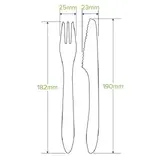 BioPak 19cm Wooden Fork, Knife and Napkin Set Wax Coated