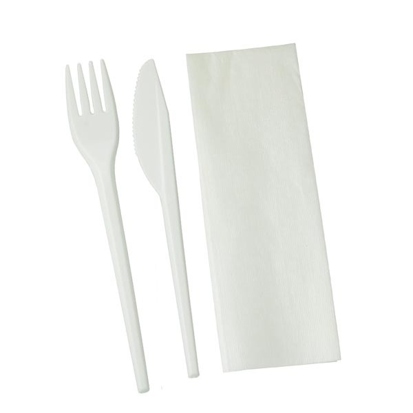 Cutlery Combo Pack Knife/Fork/Napkin Set (Carton of 500)