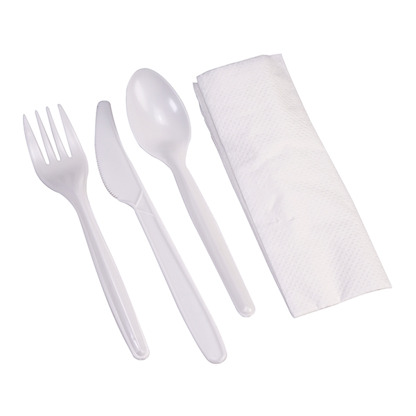 Cutlery Combo Pack Fork/Knife/Spoon & Napkin Set (Carton of 500)