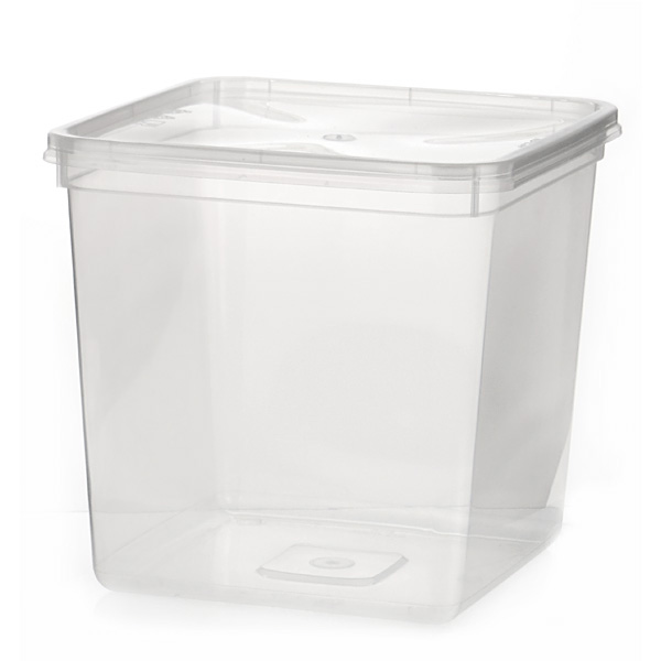 MS4000 Square Plastic 4L Takeaway Container with Lid 60s