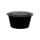1250mL Round Supa Bowls With Lids Black