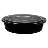 2000mL Round Supa Bowls With Lids Black