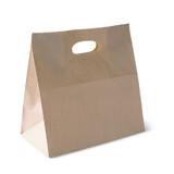 Brown Kraft Takeaway Bag With Die Cut Handles