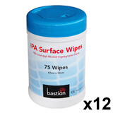 IPA Surface Wipes 75 Sheets - 12 Pack