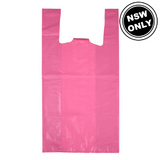 Large Plastic Carry Bag Pink - Super Special