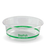 BioPak 600mL Wide Clear Bioplastic Deli Bowl