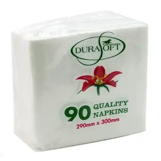 Durasoft 1 Ply White Napkin