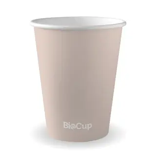 BioPak Single Wall Aqueous 12oz Coffee Cup Stone