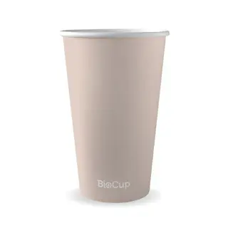 BioPak Single Wall Aqueous 16oz Coffee Cup Stone