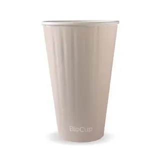 BioPak Double Wall Aqueous 16oz Coffee Cup Stone