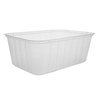 Budget 1000mL Ribbed Takeaway Container Bases Natural