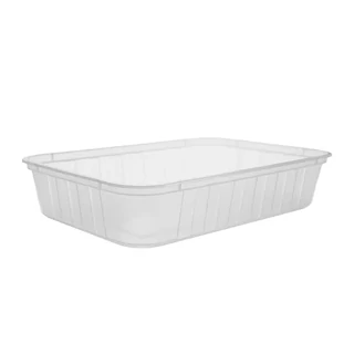Budget 500mL Ribbed Takeaway Container Bases Natural
