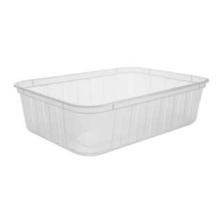 Budget 750mL Ribbed Takeaway Container Bases Natural