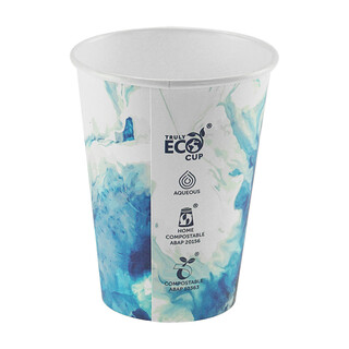 Aqua Single Wall 12oz Truly Eco Paper Coffee Cup