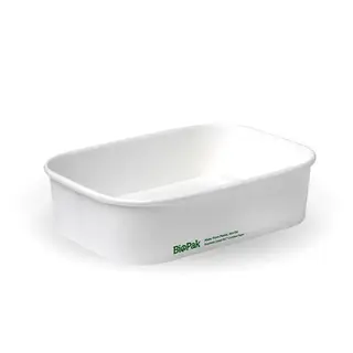 BioPak Paper 500mL Takeaway Container Base White