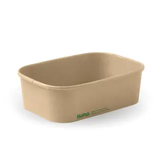 BioPak Paper 650mL Takeaway Container Base Kraft