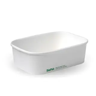 BioPak Paper 650mL Takeaway Container Base White