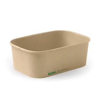 BioPak Paper 750mL Takeaway Container Base Kraft