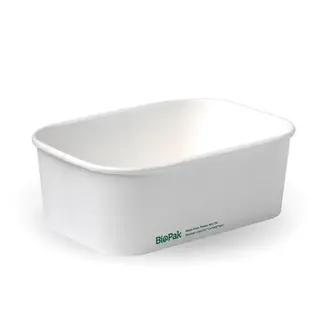 BioPak Paper 750mL Takeaway Container Base White