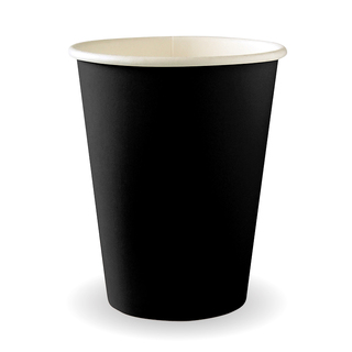 BioPak Single Wall Aqueous 12oz Coffee Cup Black