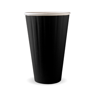 BioPak Double Wall Aqueous 16oz Coffee Cup Black