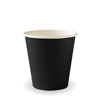 BioPak Single Wall Aqueous 6oz Coffee Cup Black