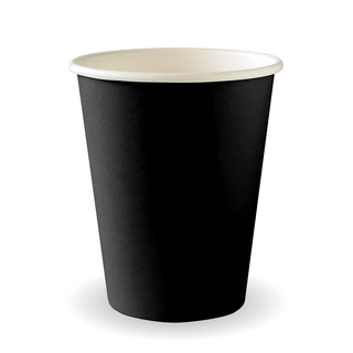 BioPak Single Wall Aqueous 8oz Coffee Cup Black