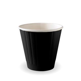 BioPak Uni-Lid Double Wall Aqueous 8oz Coffee Cup Black
