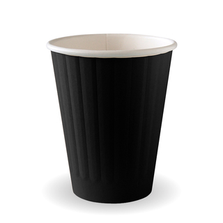 BioPak Double Wall Aqueous 8oz Coffee Cup Black