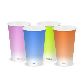 BioPak 16oz Mixed Colour Cold Paper Cup