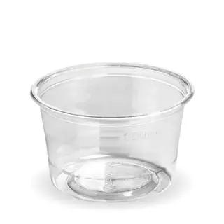 BioPak 140mL Clear Bioplastic Sauce Container