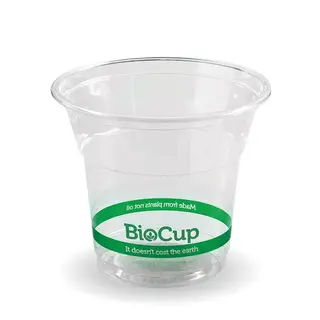 BioPak 150mL Clear Bioplastic Branded Cup