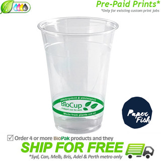 BioPak 500mL Clear Bioplastic Cup [PF PRINT] QLD