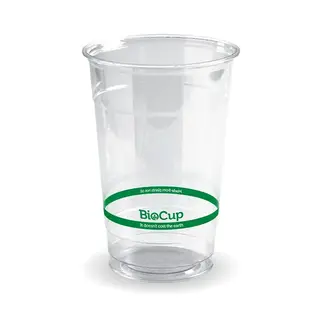 BioPak 600mL Clear Bioplastic Branded Cup