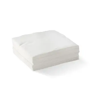 BioPak 2 Ply Corner Embossed Cocktail Napkin - White