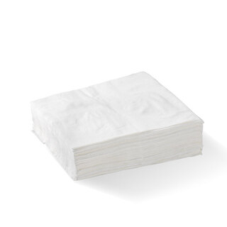 BioPak 1 Ply 1/4 Fold Lunch Napkin - White
