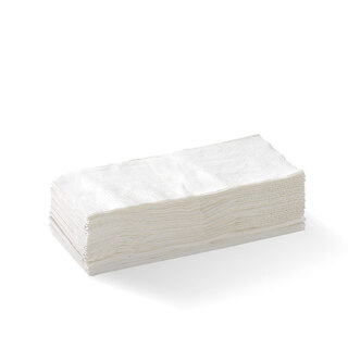 BioPak 1 Ply 1/8 Fold Lunch Napkin - White