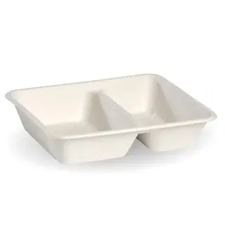 BioPak BioCane 2 Compartment Takeaway Container Base