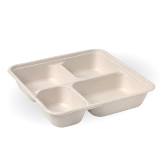 BioPak BioCane 4 Compartment Large Takeaway Container Base