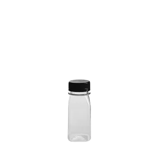 120mL Clear Square PET Bottle with Black Lid Set